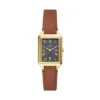 Raquel Three-Hand Date Medium Brown Leather Watch