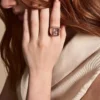 Raquel Watch Ring Two-Hand Rose Gold-Tone Stainless Steel