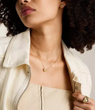Sadie All My Love Gold-Tone Stainless Steel Heart Pendant Necklace