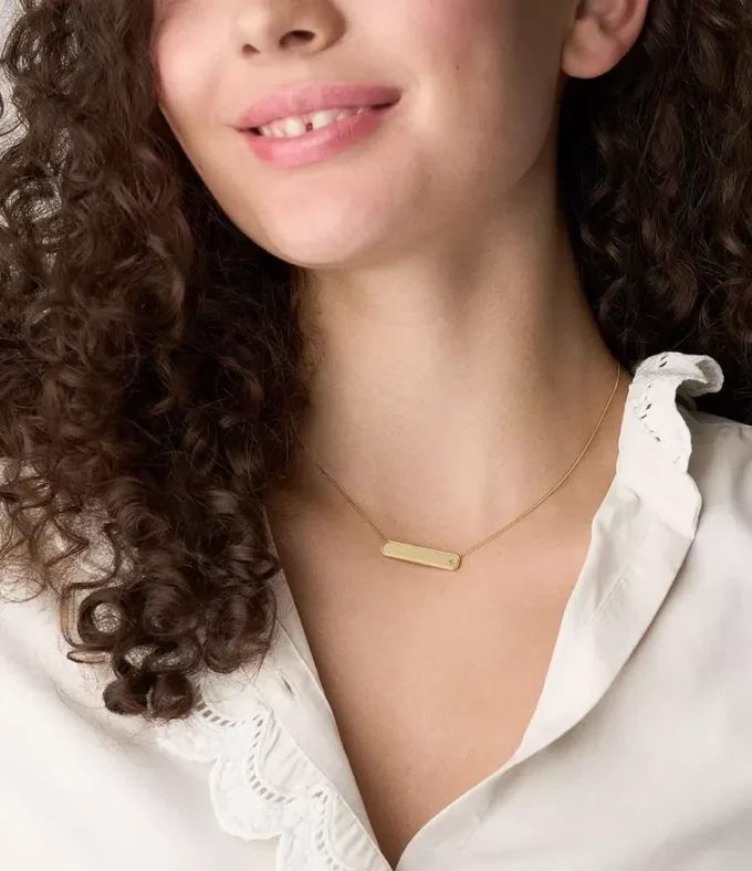 Sadie Gold-Tone Stainless Steel ID Necklace Sadie Gold-Tone Stainless Steel ID Necklace