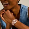 Scarlette Three-Hand Date Rose Gold-Tone Stainless Steel Watch