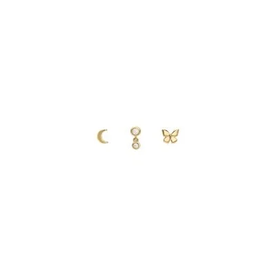 Sutton All Stacked Up Gold-Tone Brass Butterfly Earring Set Sutton All Stacked Up Gold-Tone Brass Butterfly Earring Set