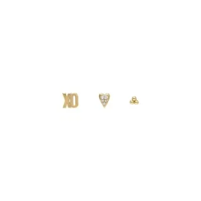 Sutton All Stacked Up Gold-Tone Brass Heart Earring Set Sutton All Stacked Up Gold-Tone Brass Heart Earring Set