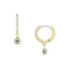 Sutton Evil Eye Brass Hoop Earrings