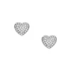 Sutton Glitz Heart Stainless Steel Stud Earrings