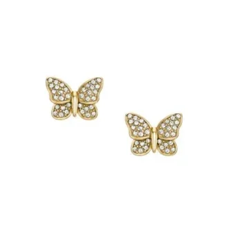 Sutton Pavé Butterfly Gold-Tone Stainless Steel Stud Earrings Sutton Pavé Butterfly Gold-Tone Stainless Steel Stud Earrings