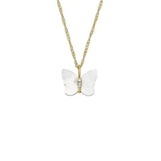 Sutton Radiant Wings White Mother-of-Pearl Butterfly Chain Necklace Sutton Radiant Wings White Mother-of-Pearl Butterfly Chain Necklace