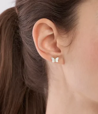 Sutton Radiant Wings White Mother-of-Pearl Stud Butterfly Earrings Sutton Radiant Wings White Mother-of-Pearl Stud Butterfly Earrings