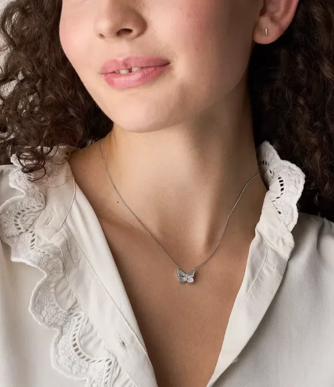 Sutton Stainless Steel Butterfly Necklace and Earrings Gift Set Sutton Stainless Steel Butterfly Necklace and Earrings Gift Set